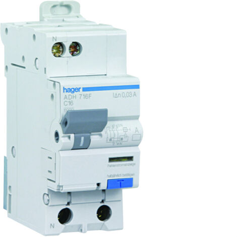 Hager – Disjoncteur différentiel 16A 30mA type A/HI – Bipolaire 3kA – Bornes à vis pour installation facile – Tension 240V