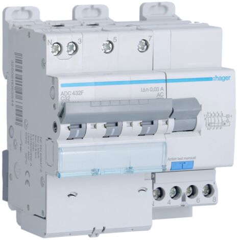 Disjoncteur Différentiel 3P+N 6-10kA courbe 32A 30mA type AADC432F