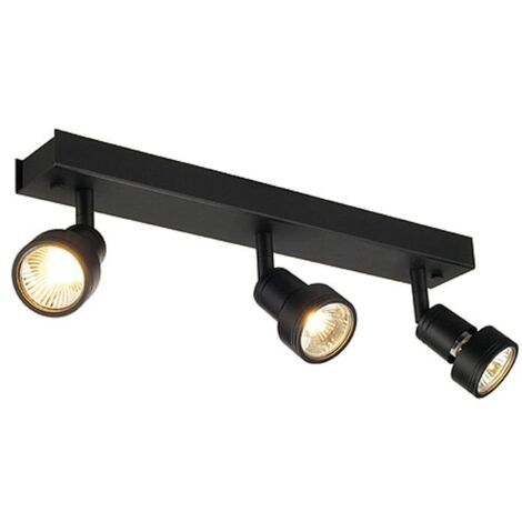 Applique intérieure orientable Puri 3 GU10 noir mat max. 3x50W anneau déco inclus - SLV