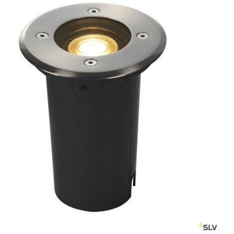 SLV – Spot encastrable extérieur sol rond Inox 304 GU10 6W max IP67 IK08 – Pour chantiers humides – 227680