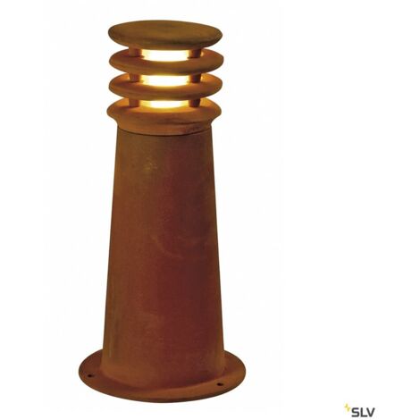 Borne extérieure RUSTY® 40 ronde fonte rouillée E27 11W max IP55 bord mer - SLV - 229020 (1/5)