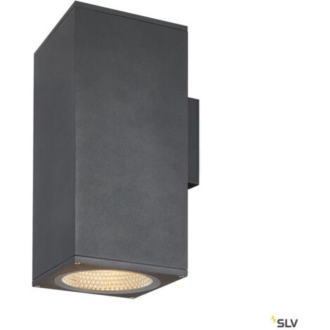 Appliques extérieures LED ENOLA applique ext carré L anthracite LED 53W 3000K/4000K IP65 up/down - SLV 1003438