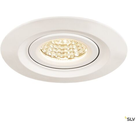 Encastrés plafond/mur LED ext. KINI encastré de plafond extérieur blanc LED 12W 3000K 60° IP65 - SLV 1000833