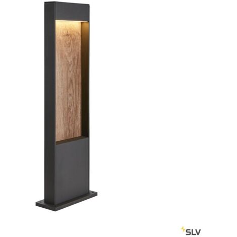 Bornes Extérieures LED FLATT 65 borne extérieure anthracite/imitation bois LED 97W 3000/4000K IP - SLV 1002957