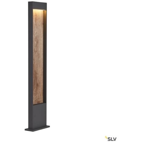 Bornes Extérieures LED FLATT 100 borne extérieure anthracite/imitation bois LED 97W 3000/4000K I - SLV 1002959