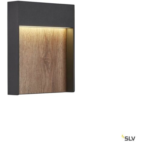 Appliques extérieures LED FLATT applique extérieure anthracite/imitation bois LED 14W 3000/4000K IP6 - SLV 1002953