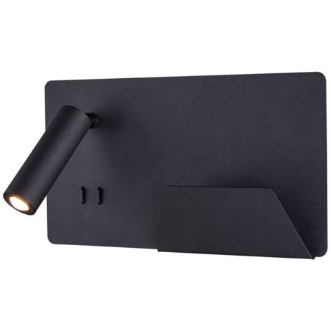 Applique int. liseuse SOMNILA SPOT droite noir LED 13W 3000K avec port USB - SLV - 1003456 (1/3)