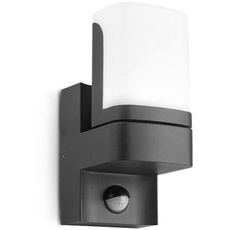 Applique Murale LED Orientable Noire - 7,5W - Blanc Chaud 3000K - Détecteur Crépusculaire (1/5)