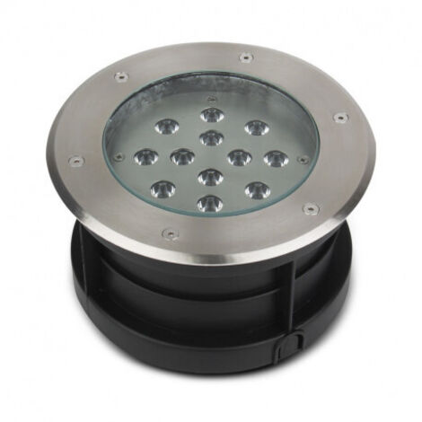 Spot LED Encastrable Sol Rond 12W 800lm 45° IP67 Ø212mmx120mm - Blanc Chaud 3000K (1/3)