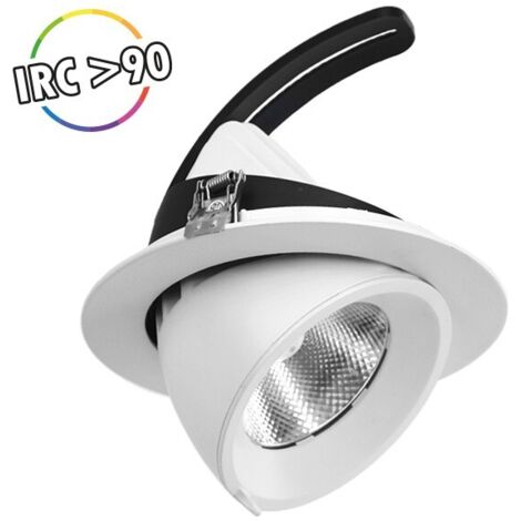 Spot escargot encastrable et inclinable BOUTICA ø130mm - 3000K Blanc chaud - 20W (1/8)
