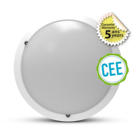 Plafonnier LED Rond Ø300mm - 20W 2500lm 4000K - Détecteur RF - IP65 - Blanc (1/5)