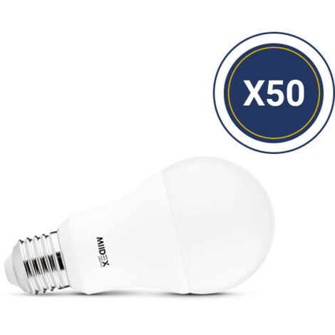 Pack de 50 Ampoules LED E27 13W Bulb A60 Miidex Lighting®  blanc-neutre-4000k - non-dimmable (1/2)