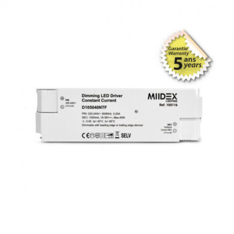 ALIMENTATION POUR LED 19-38VDC 40W DIMMABLE COUPURE DE PHASE