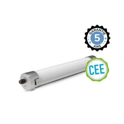 Tubulaire 600mm LED Intégrées Opale Traversant - 17W - 2465 lm - 3000K - Dimmable DALI 2 - IP67 (1/5)