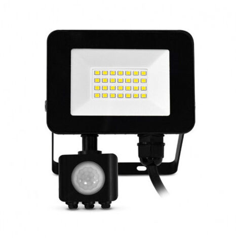 Projecteur LED Extérieur LUMOS SLIM II - 20W + détecteur IR Miidex Lighting® blanc-chaud-3000k - noir - avec-detecteur (1/5)