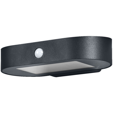 LEDVANCE Petite applique solaire ENDURA Style Oval, lumière blanc chaud 3000K, capteur intégré, utilisable sans alimentation, longue autonomie : 30 fois 60 secondes en mode PIR, protection IP44, noir (1/4)