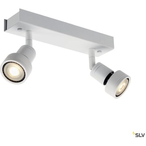 Applique intérieure orientable Puri 2 GU10 blanc mat max. 2x50W anneau déco inclus - SLV