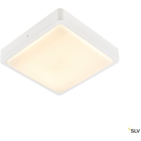 AINOS SENSOR, applique plafonnier ext carré blanc LED 18W 3000K/4000K détecteur - SLV - 1003451