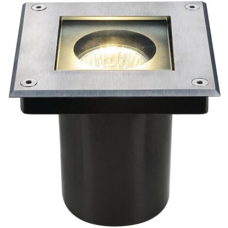 Encastré de sol carré DASAR 70 GU10 QPAR51 inox 304 max. 35W IP67 - SLV - 229374 (1/5)