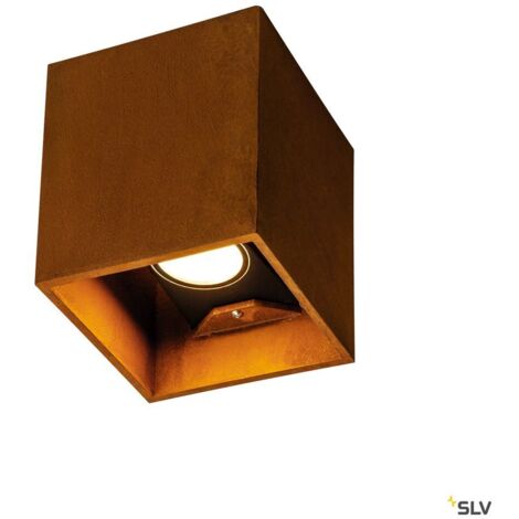 Applique extérieure carrée RUSTY® UP/DOWN rouillée LED 14W 3000/4000K IP65 - SLV - 1004650 (1/5)