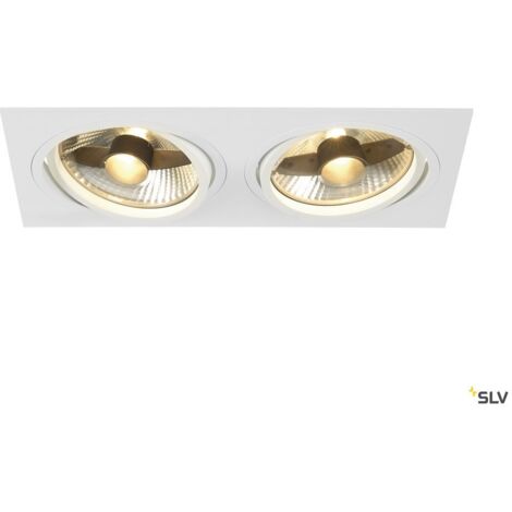 Spot encastré NEW TRIA 300 intérieur double carré blanc GU10 75W IP 20 - SLV - 113841 (1/4)