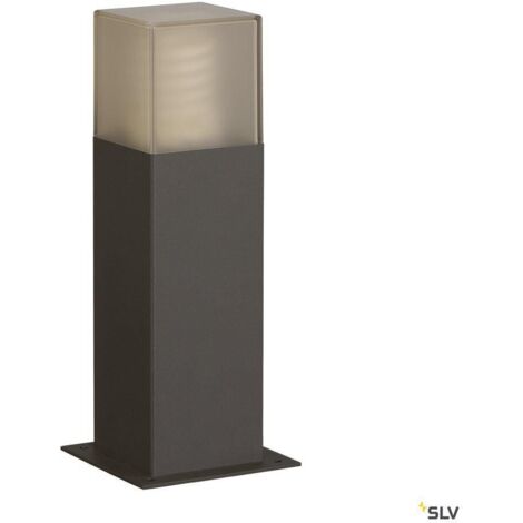 Borne extérieure carrée GRAFIT 30 gris E27 11W max IP44 - SLV - 231215 (1/4)