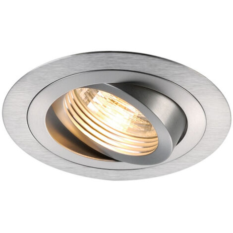 PIREQ GU10 ROND encastré alu brossé max. 50W clips ressorts (199986) (1/2)