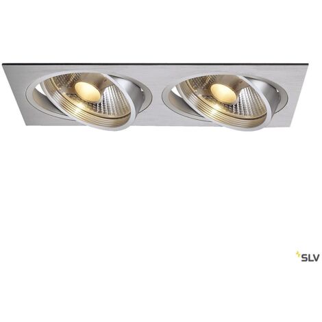 Spot encastré NEW TRIA 300 intérieur double rectangle alu GU10 75W IP 20 - SLV - 111382