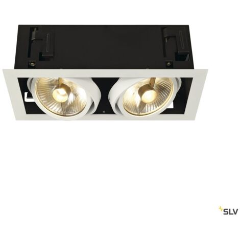 QPAR111 KADUX encastré carré blanc max. 2x75W - SLV - 115551 (1/4)