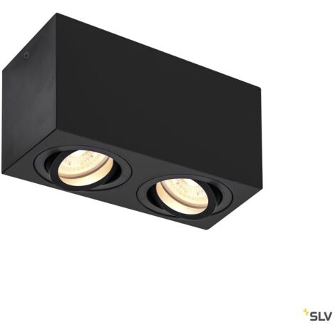 Plafonnier en saillie TRILEDO Double noir QPAR51 10W max. - SLV - 1002005 (1/5)