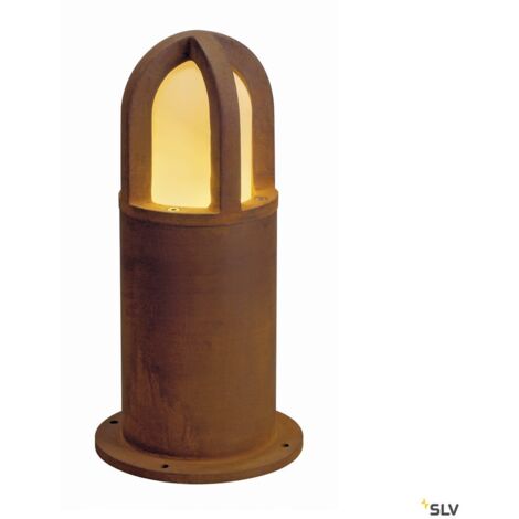 Borne extérieure RUSTY® CONE 40 fonte rouillée E27 11W max IP54 bord mer - SLV - 229431