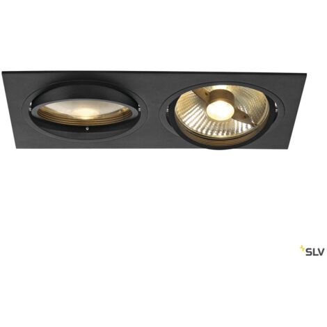 Spot encastré NEW TRIA 300 intérieur double carré noir GU10 75W IP 20 - SLV - 113840