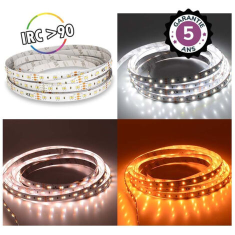 Bandeau LED Dimmable CCT 5m - 120 LED/m - 50W - IP20 - 12V - 2000K-6500K - Garantie 5 ans (1/2)