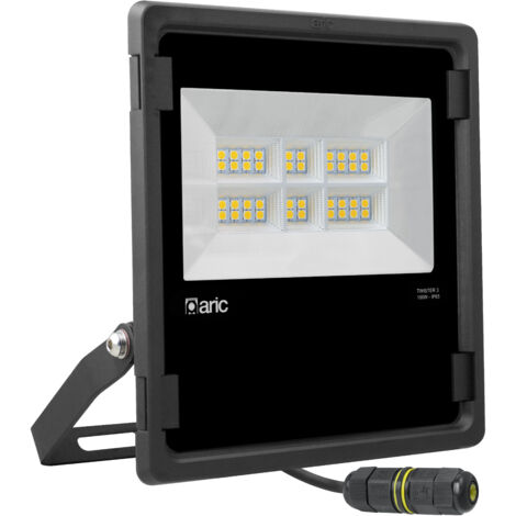 TWISTER 3 Proj. Ext. IP65 IK08 noir 90° LED integ. 100W 2300K 11000lm ARIC 50828 (1/5)