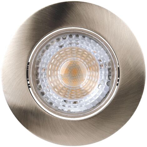 Spot K8 Encastré basculant 20° nickel Led intégrée 8 Watts 3000K 680lm UGR 22 dimmable ARIC 50536 (1/8)