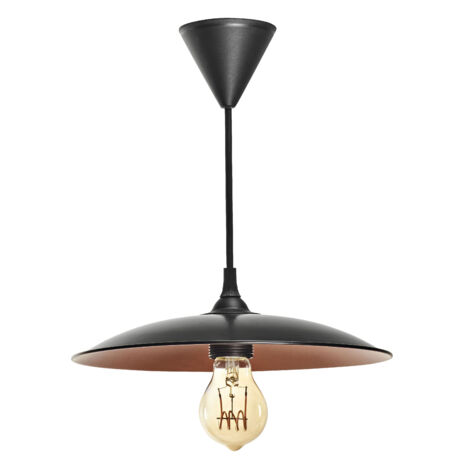 ROMA Suspension E27 60W max Ø280mm acier noir/int.cuivré Lpe non incl. ARIC 4205 (1/3)
