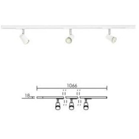 rail d'éclairage - aric kit judy - 1 mètre - 3 spots - 1 allumage - blanc - aric 4157 (1/3)