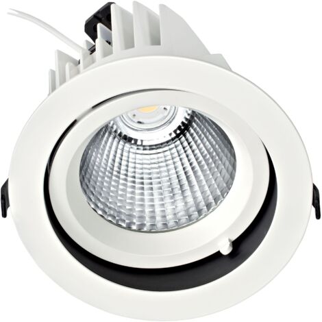 RANDY 3 Downlight rond orientable blanc 70° LED intég 36,6W 3000K 3600lm ARIC 50192 (1/2)