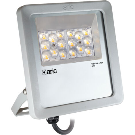 PROJECTEUR TWISTER 4 ASY gris 38W 3000K IP66 IK08 Asy 125°x65 4560lm 50000h ARIC 51696 (1/3)