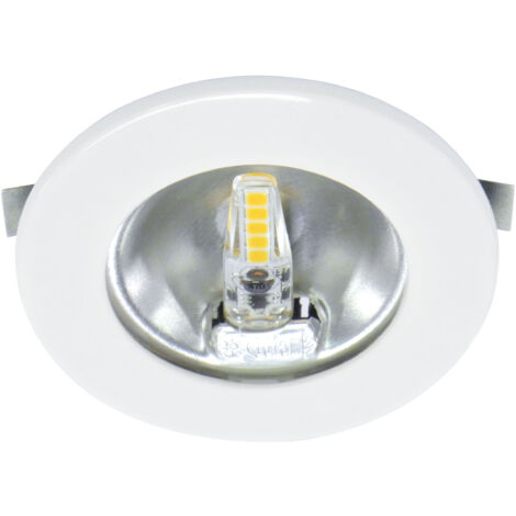 Aric – Spot encastrable rond blanc Ø70mm LED G4 1,8W 3000K 150lm – Pour meubles et vitrines – 50770