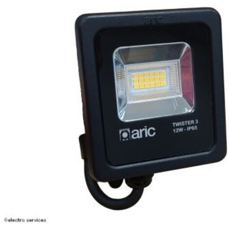 TWISTER 3 - Proj. Ext. IP65 IK08, noir, 90 LED integre 12W 3000K 1450lm ARIC (1/10)