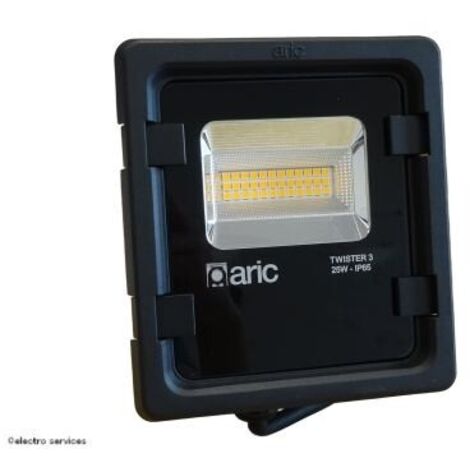 Aric – Projecteur extérieur 25W 3000K 3000lm – IP65 IK08 – Aluminium noir – Éclairage façades et intérieurs industriels (1/10)