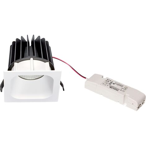 IVARO Downlight carré fixe blanc IP44 LED intég. 65° 34W 4000K 3500lm ARIC 50446 (1/2)
