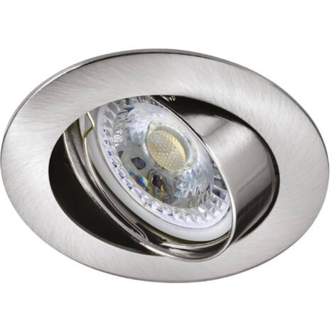 GALAXY Encastré GU10 rond basc. nickel a/lpe LED 7W 3000K 650lm incl. ARIC 51042 (1/5)