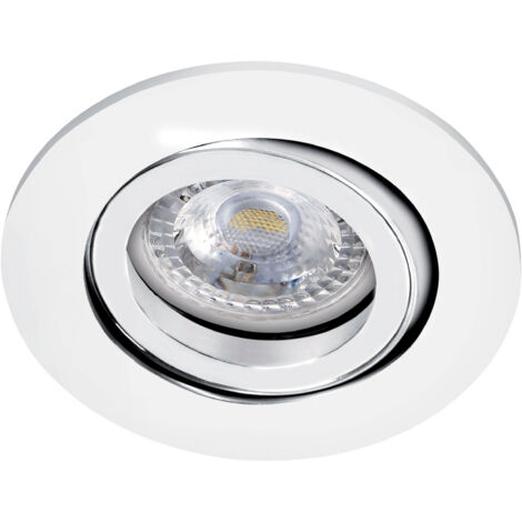 TIPO Enc. GU10 rond blanc a/lpe LED 4,5W 4000K 390lm dimmable par inter ARIC 51145 (1/3)