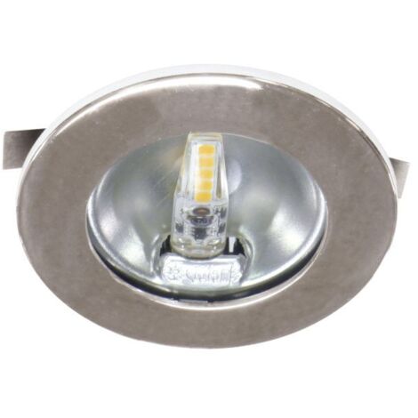 Aric – Spot encastrable rond chromé Ø70mm – LED G4 1,8W 3000K 150lm – Fixe pour meuble – Classe A++ – 50772 (1/5)