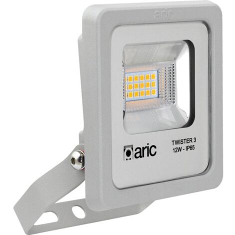 Aric – Projecteur extérieur LED 12W 1450lm – IP65 IK08 – 3000K – Angle 90° – Design gris moderne (1/10)
