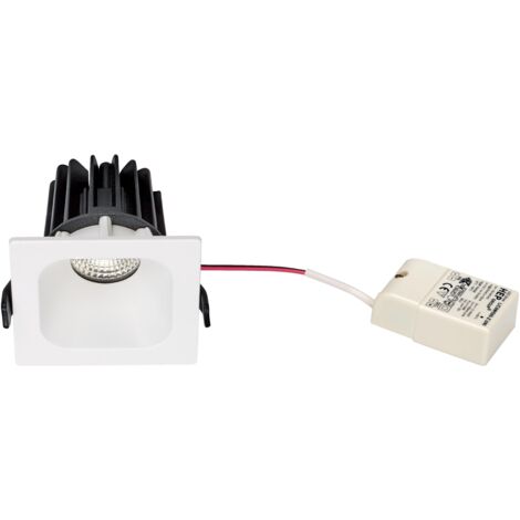 IVARO Downlight carré fixe blanc IP20/54 LED intég. 30° 10,5W 4000K 850lm. ARIC 50444 (1/2)