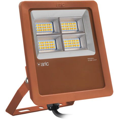 PROJECTEUR TWISTER 4 corten 3CCT 16-23W IP66 IK08 2200K/3000K/4000K 23W 3340lm 90° 50000h ARIC 51684
