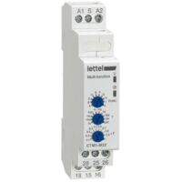 LETTEL - Minuterie multifonctions 12-230V 2 relais 16A. Montage rail-din largeur 18mm. - CTM1-M22